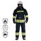 Zwarte/Fluorescente Vlam - vertragersovertrekken, het Kostuum van de Brandweermansam van de Waterweerstand